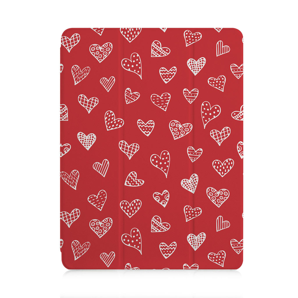 front and back view of personalized iPad case with pencil holder and 04 design