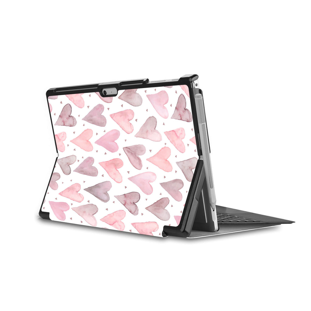 the back side of Personalized Microsoft Surface Pro and Go Case in Movie Stand View with Love design - swap