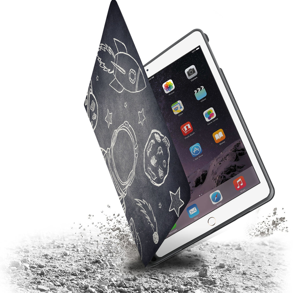 Drop protection from the personalized iPad folio case with Astronaut Space design