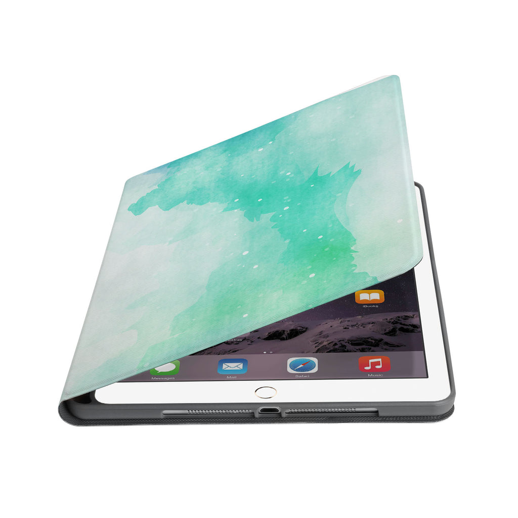 Auto wake and sleep function of the personalized iPad folio case with Abstract Watercolor Splash design
