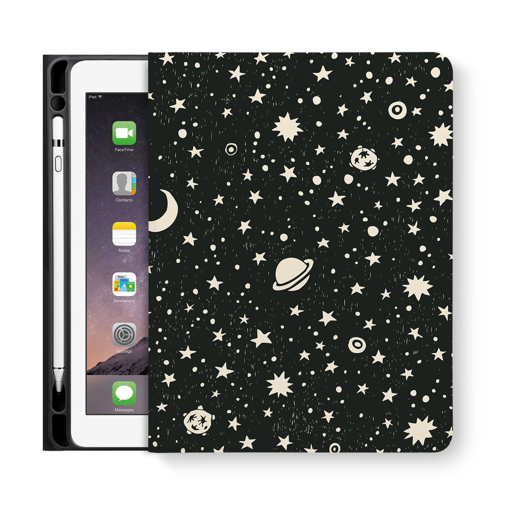 frontview of personalized iPad folio case with 6 design