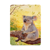 front view of personalized iPad case with pencil holder and Australia Wild Animal design