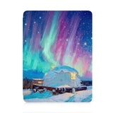 front view of personalized iPad case with pencil holder and US Famous Attractions design