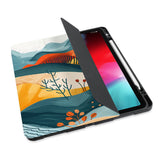 personalized iPad case with pencil holder and Colorful Mountain design - swap