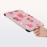 a hand is holding the Personalized Samsung Galaxy Tab Case with Lovely Dog design