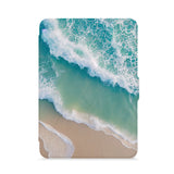 front view of personalized kindle paperwhite case with Sea Waves design - swap