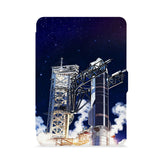 front view of personalized kindle paperwhite case with Elon Musk SpaceX design