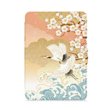 front view of personalized kindle paperwhite case with Japanese Pattern design