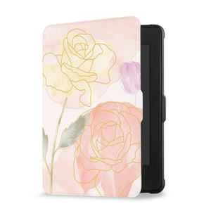 kindle foilo case with Artistic Flower design, Opens and closes just like a book to wake your Kindle or put it to sleep - swap