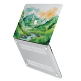 hardshell case with Landscape design has rubberized feet that keeps your MacBook from sliding on smooth surfaces