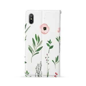 Back Side of Personalized Huawei Wallet Case with Flat Flower design - swap